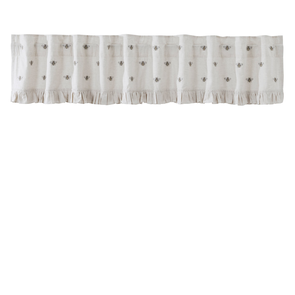 April & Olive Embroidered Bee Valance 16x90 By VHC Brands