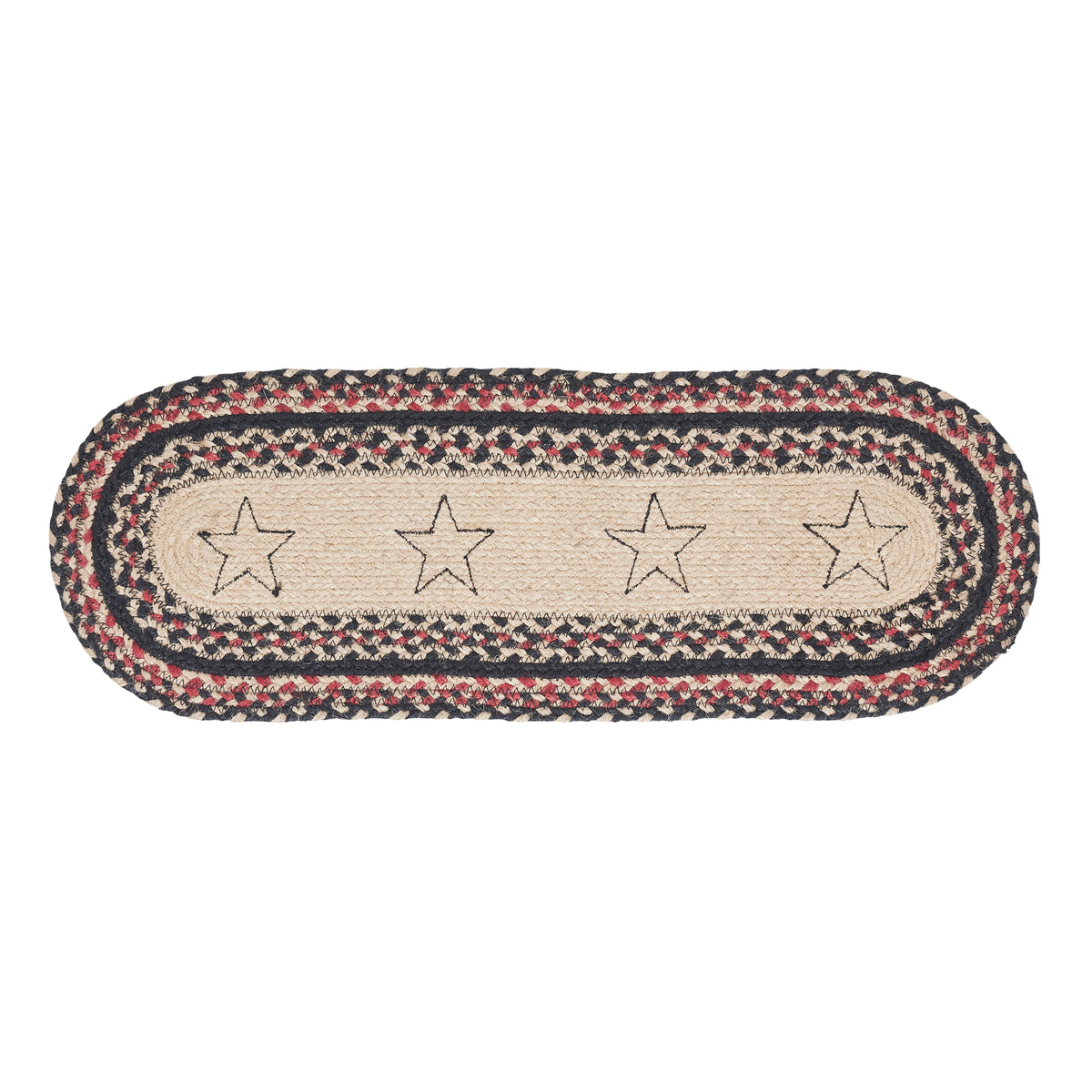 Mayflower Market Colonial Star Jute Oval Runner 8x24 By VHC Brands