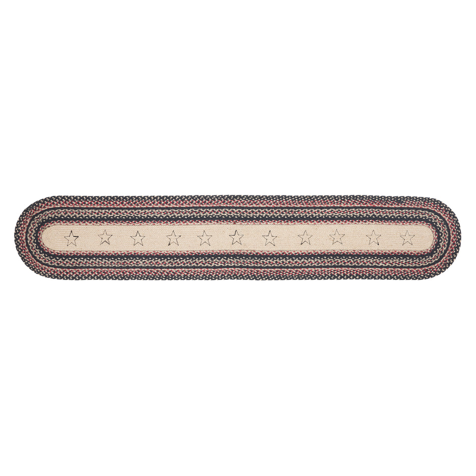 Mayflower Market Colonial Star Jute Oval Runner 13x72 By VHC Brands