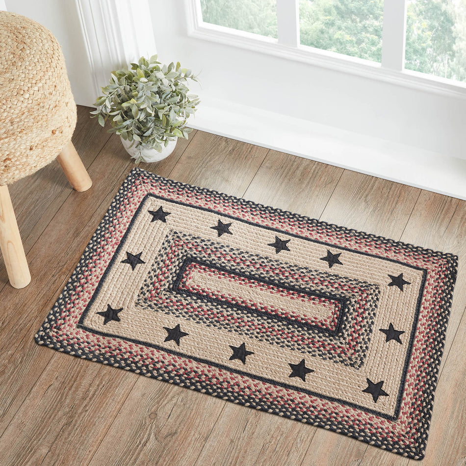 Colonial Star Jute Rug Rect w/ Pad 24x36