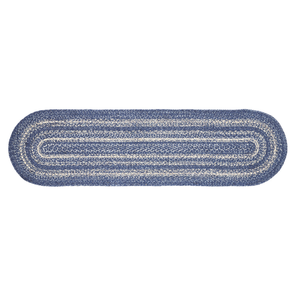 April & Olive Great Falls Blue Jute Oval Runner 13x48 By VHC Brands