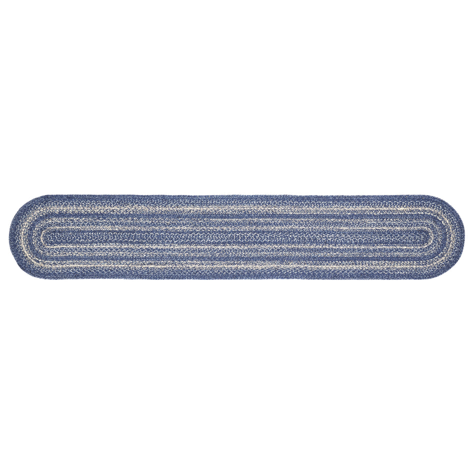 April & Olive Great Falls Blue Jute Oval Runner 13x72 By VHC Brands