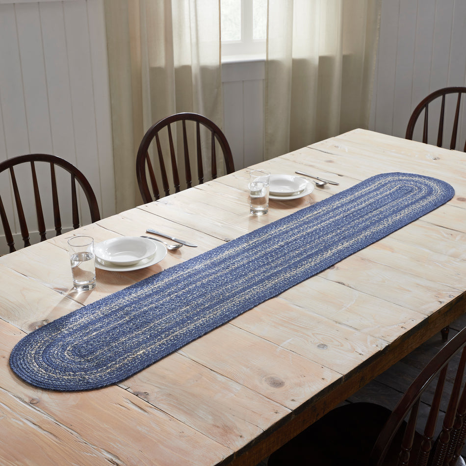 Great Falls Blue Jute Oval Runner 13x72