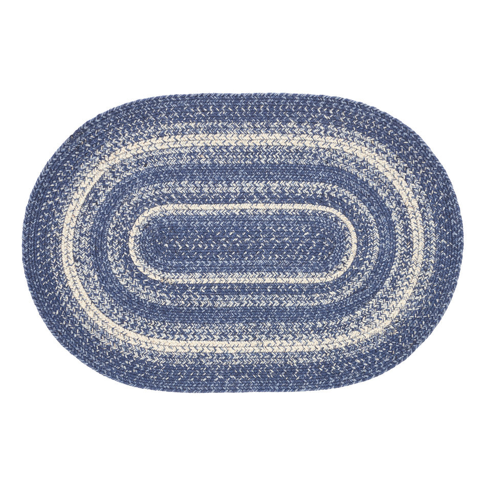 April & Olive Great Falls Blue Jute Rug Oval w/ Pad 24x36 By VHC Brands