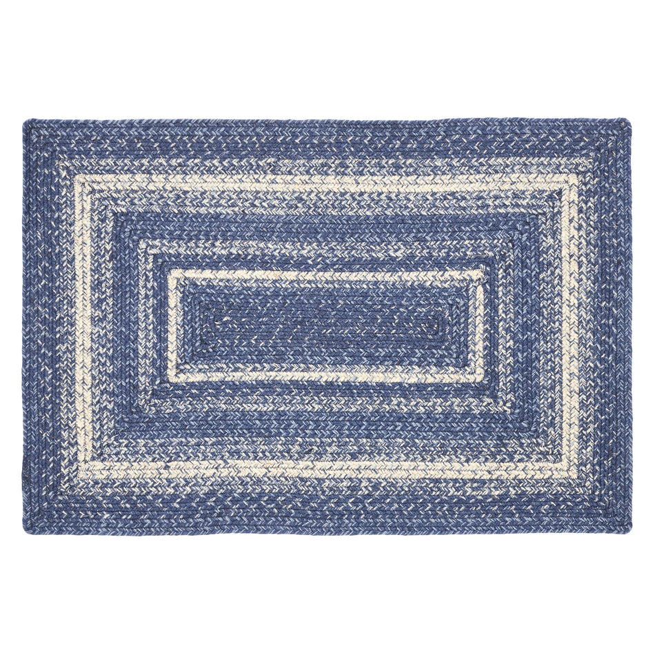 April & Olive Great Falls Blue Jute Rug Rect w/ Pad 24x36 By VHC Brands