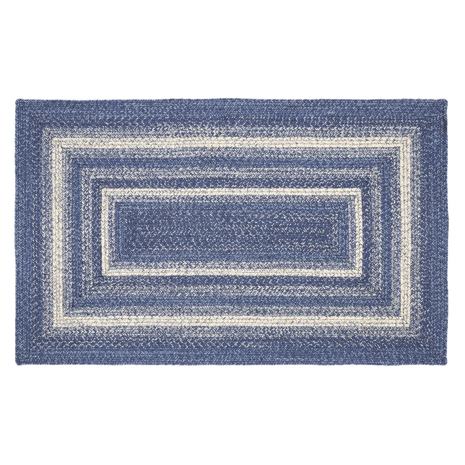 April & Olive Great Falls Blue Jute Rug Rect w/ Pad 36x60 By VHC Brands