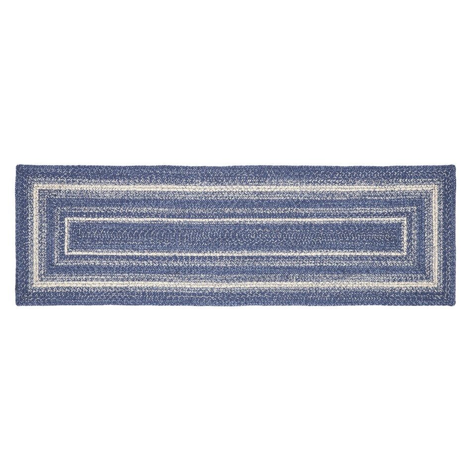 April & Olive Great Falls Blue Jute Rug/Runner Rect w/ Pad 24x78 By VHC Brands
