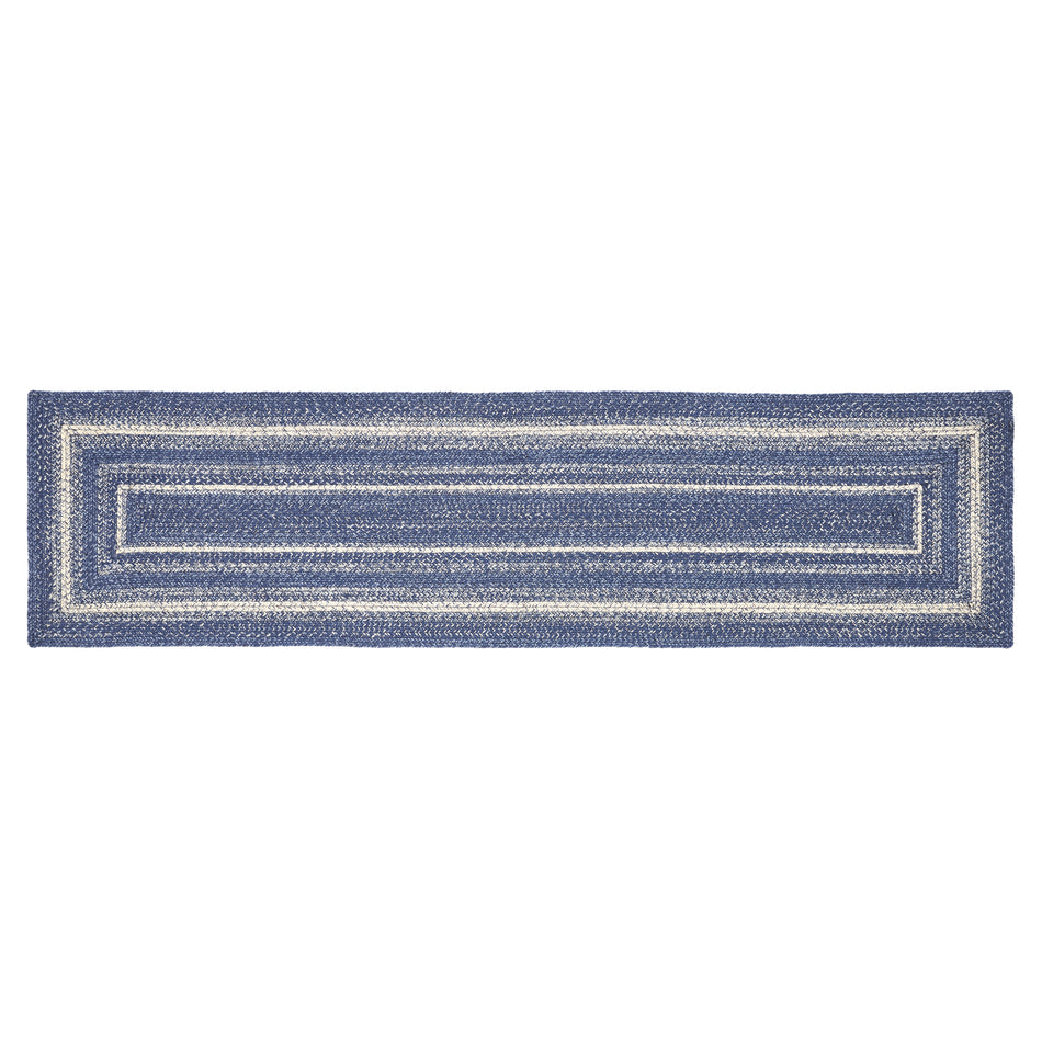 April & Olive Great Falls Blue Jute Rug/Runner Rect w/ Pad 24x96 By VHC Brands