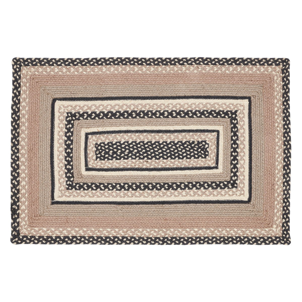 April & Olive Sawyer Mill Charcoal Creme Jute Rug Rect w/ Pad 24x36 By VHC Brands