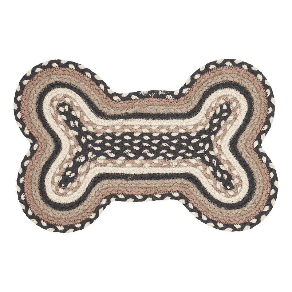 April & Olive Sawyer Mill Charcoal Creme Indoor/Outdoor Small Bone Rug 11.5x17.5 By VHC Brands