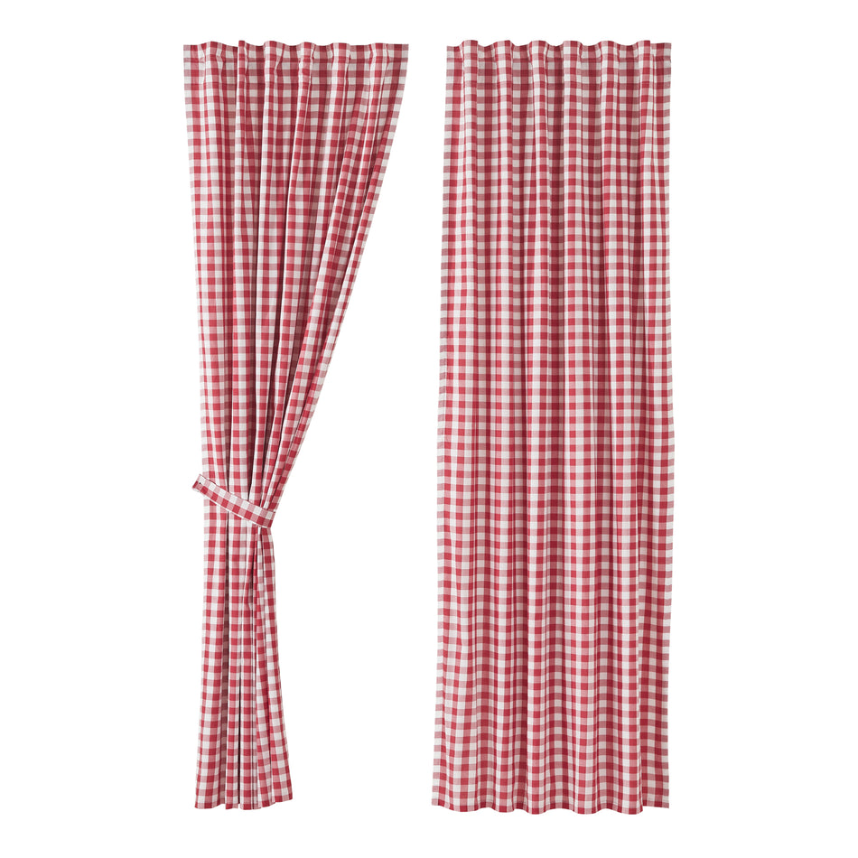 April & Olive Annie Buffalo Red Check Panel Set of 2 96x50 By VHC Brands