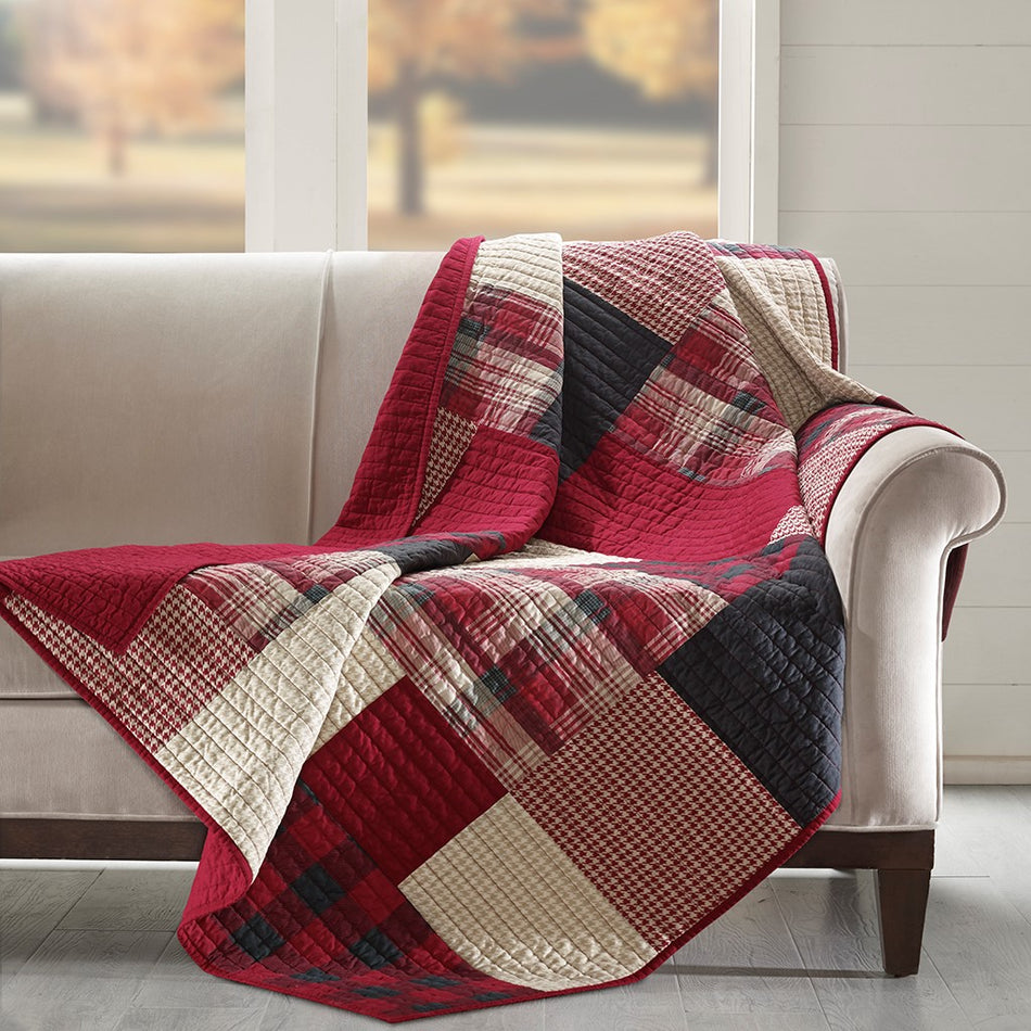 Woolrich Sunset Quilted Throw - Red  - 50x70" Shop Online & Save - ExpressHomeDirect.com