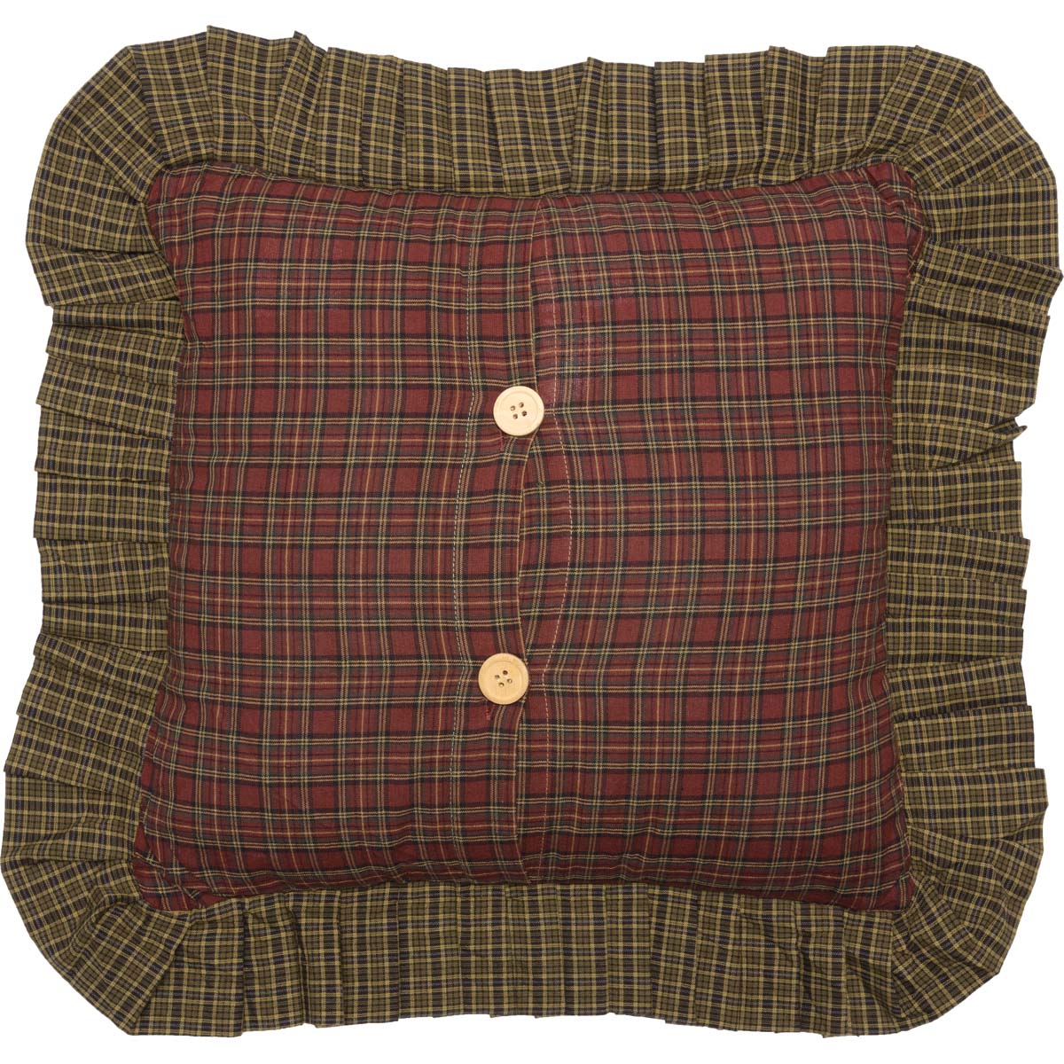 Oak & Asher Tea Cabin Pillow Cover Fabric Ruffled 16x16 By VHC Brands