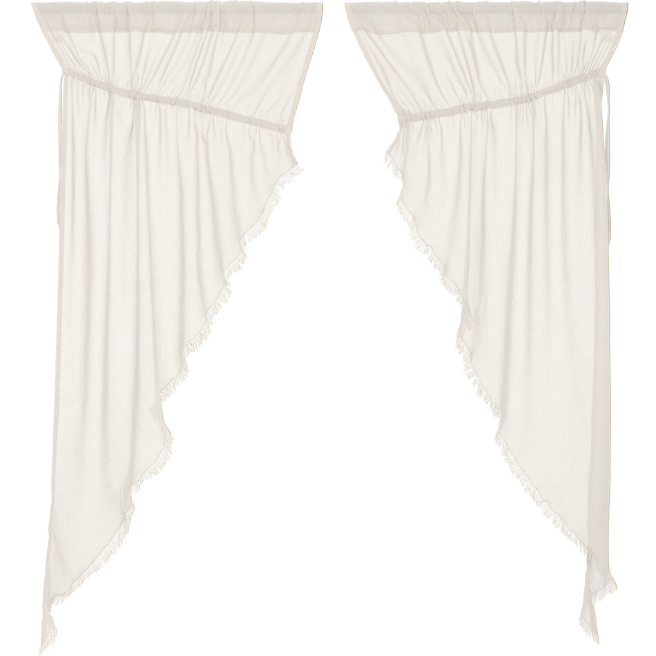 April & Olive Tobacco Cloth Antique White Prairie Short Panel Set of 2 63x36x18 By VHC Brands