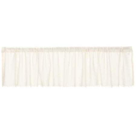 April & Olive Tobacco Cloth Antique White Valance Fringed 16x90 By VHC Brands