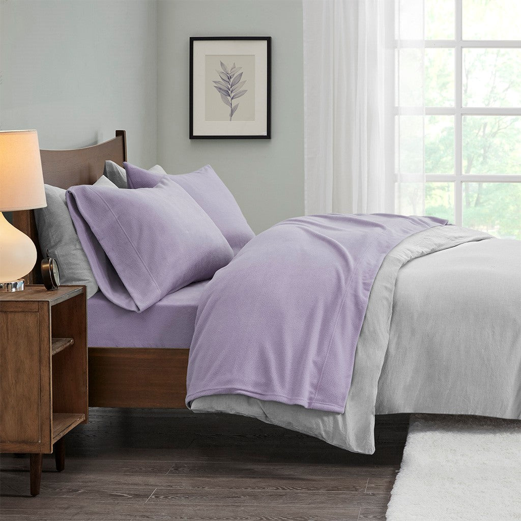 True North by Sleep Philosophy Micro Fleece Sheet Set - Lavender - Queen Size