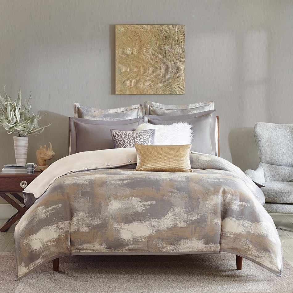 Graphix Jacquard Comforter Set - Grey - King Size