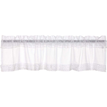 April & Olive White Ruffled Sheer Valance 16x72 By VHC Brands