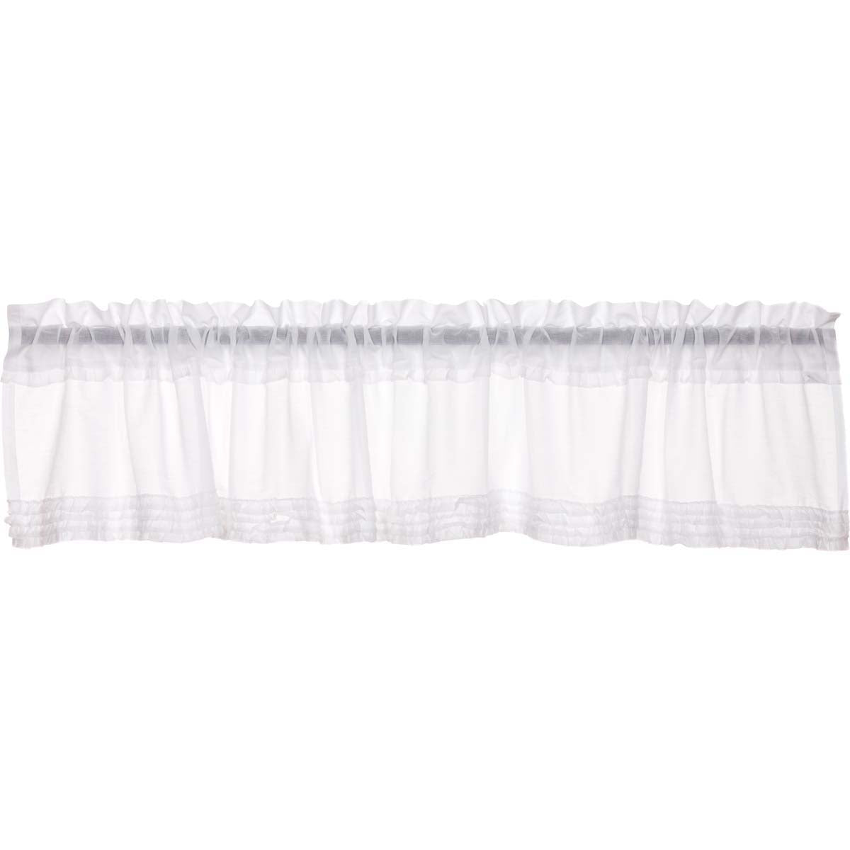 April & Olive White Ruffled Sheer Valance 16x90 By VHC Brands