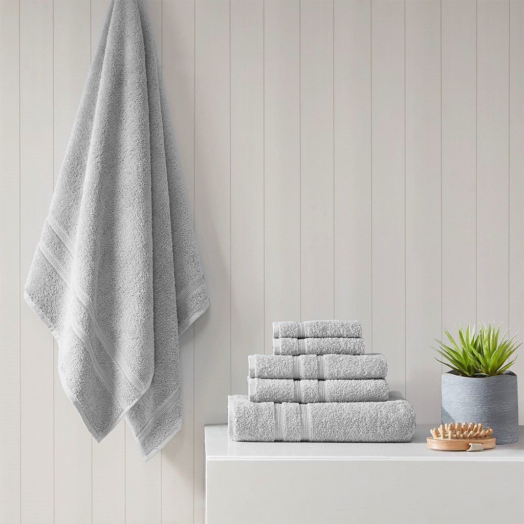 510 Design Aegean 100% Turkish Cotton 6 Piece Towel Set - Grey 