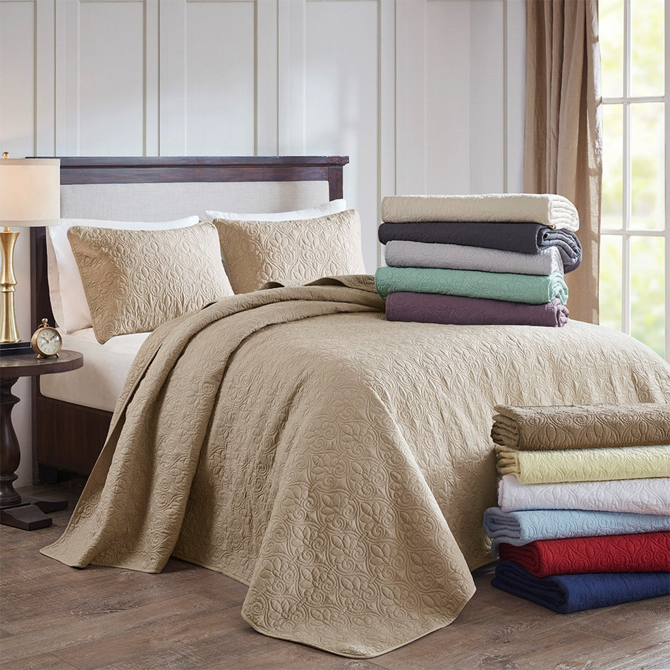 Quebec Reversible Bedspread Set - Cream - Full Size