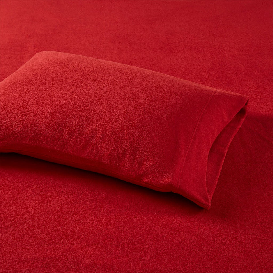 Micro Fleece Sheet Set - Red - Cal King Size