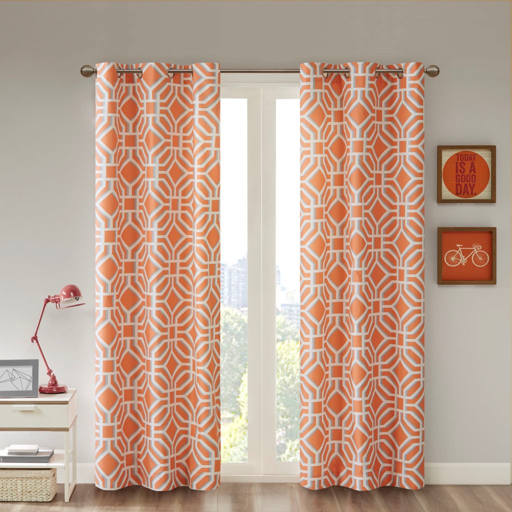 Intelligent Design Maci Window Curtain - Orange - 42x84"