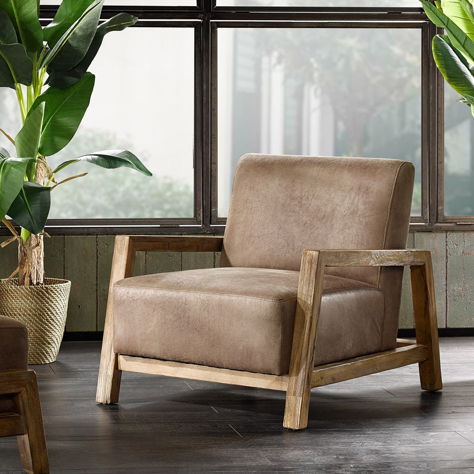 INK+IVY Easton Low Profile Accent Chair - Taupe / Natural 