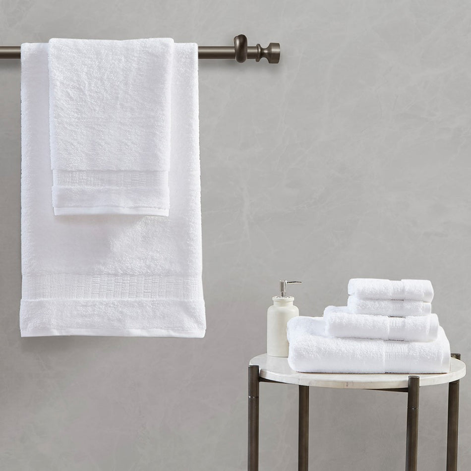 Madison Park Signature Luxor 100% Egyptian Cotton 6 Piece Towel Set - White 