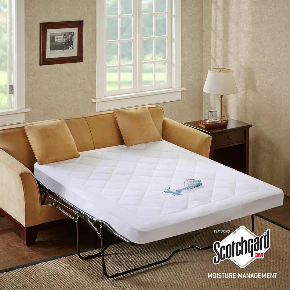 Sleep Philosophy Holden Waterproof Sofa Bed Mattress Pad - White - Queen 60x72"