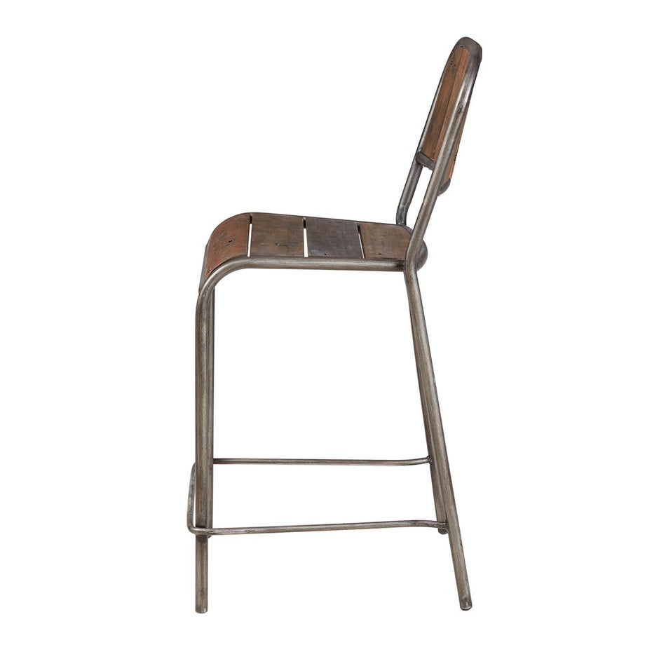 Renu Counter Stool with Backrest - Light Brown