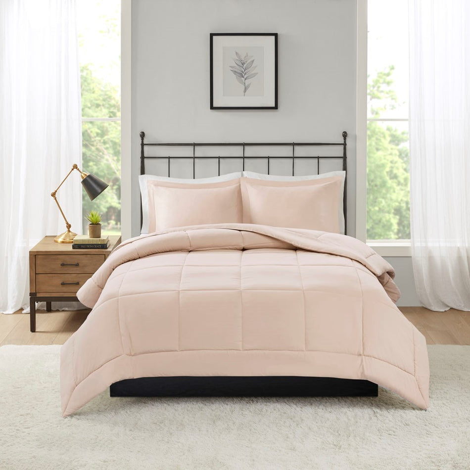 Sarasota Microcell Down Alternative Comforter Mini Set - Blush - King Size / Cal King Size