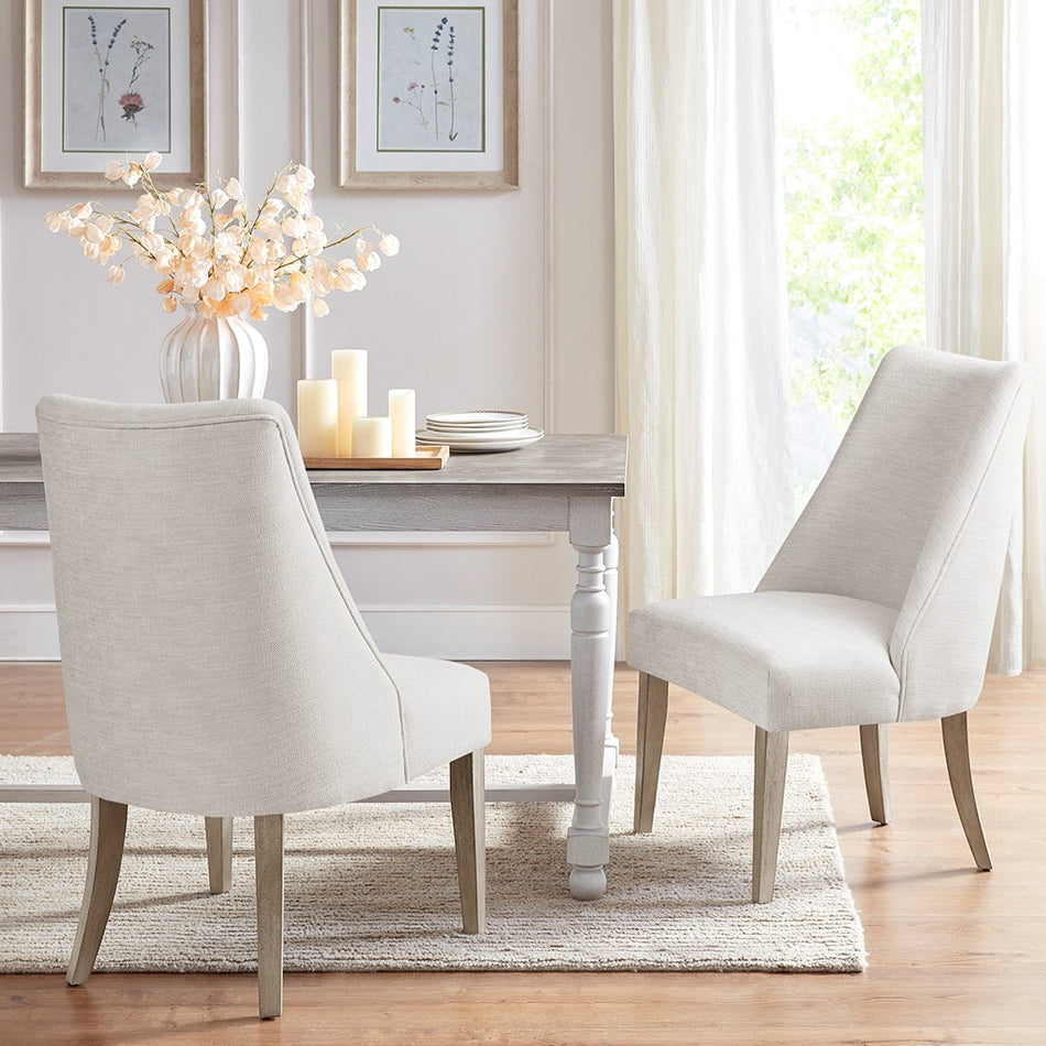 Martha Stewart Winfield Upholstered Dining chair Set of 2 - Ivory 