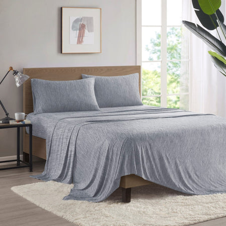 Urban Habitat Comfort Cool Jersey Knit Nylon Blend Sheet Set - Grey  - King Size Shop Online & Save - ExpressHomeDirect.com