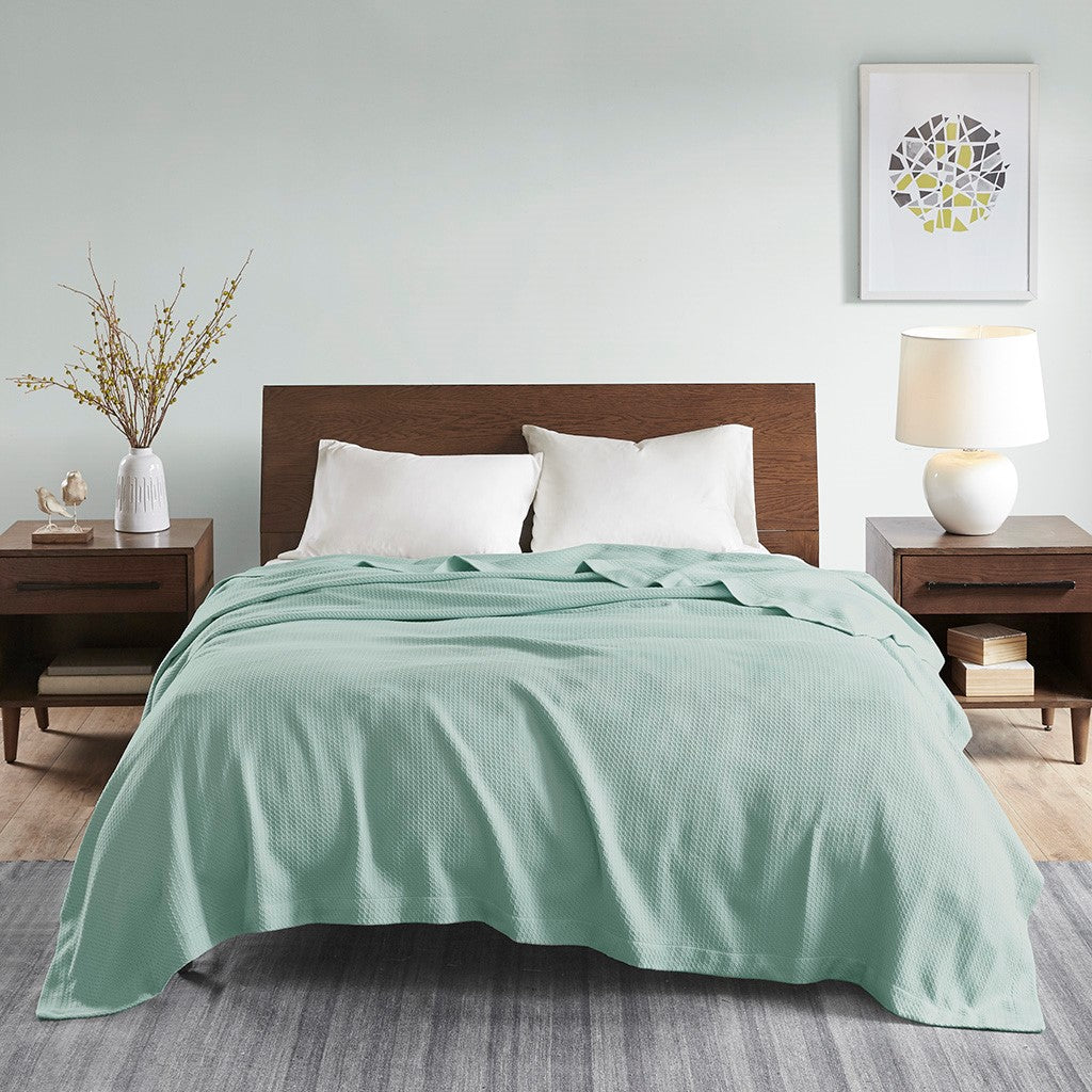 Madison Park Egyptian Cotton Blanket - Seafoam - Twin Size