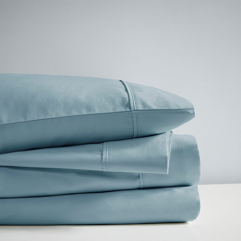 1000 Thread Count HeiQ Smart Temperature Cotton Blend 4 PC Sheet Set - Blue - King Size