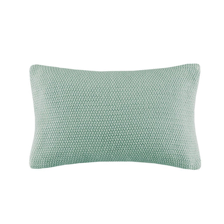 INK+IVY Bree Knit Oblong Pillow Cover - Aqua - 12x20"