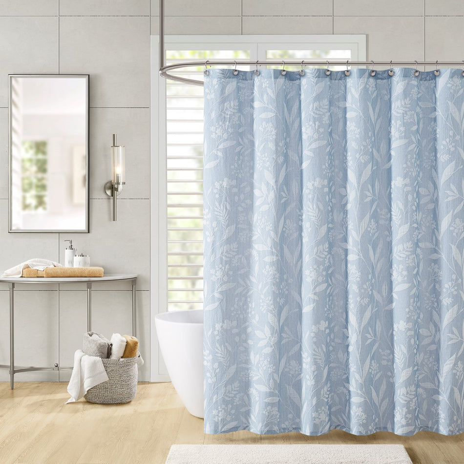 Croscill Home Winslow Floral Shower Curtain - Blue  - One Size Shop Online & Save - ExpressHomeDirect.com