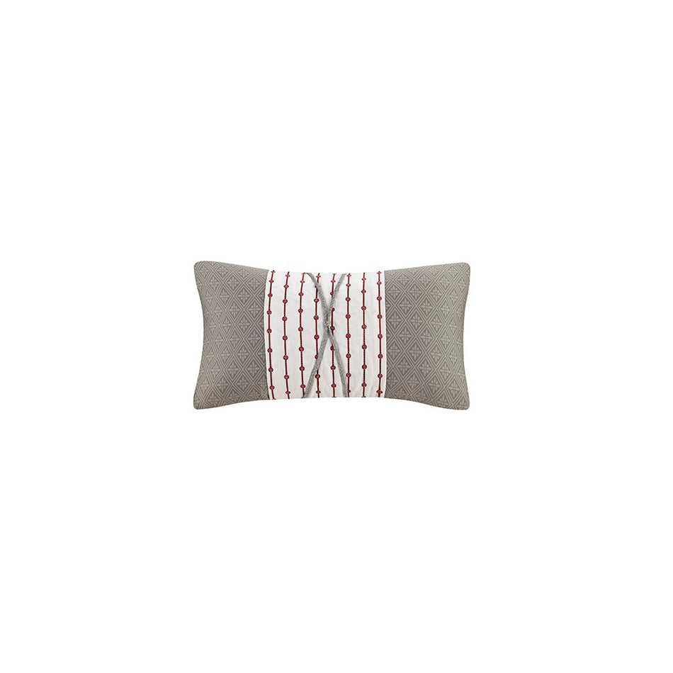 Cherry Blossom Oblong Pillow - Grey - 12x22"