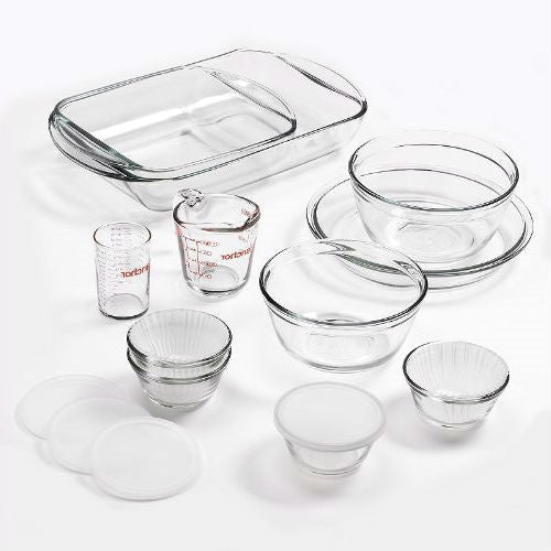15-Piece Glass Bakeware Set with Food Storage Bowls and Lids