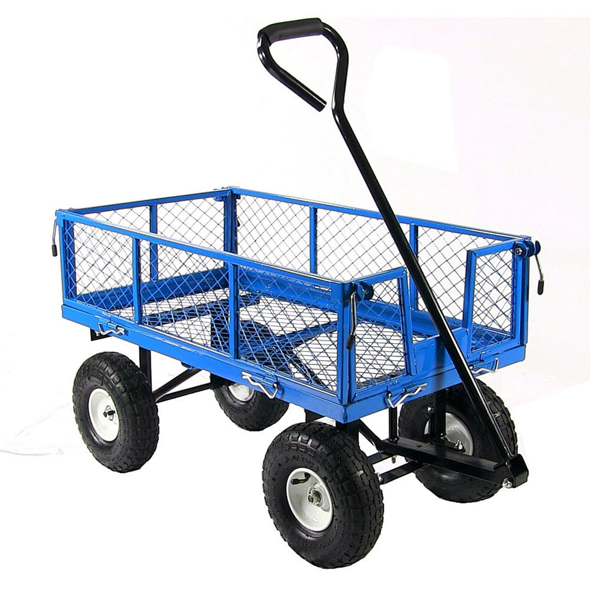 Heavy Duty Blue Wheelbarrow Steel Log Garden Cart