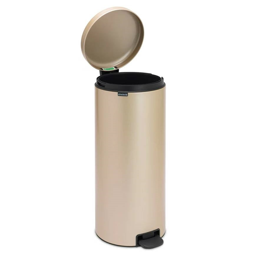 Stainless Steel 8-Gallono Kitchen Trash Can with Step On lid in Champagne Gold