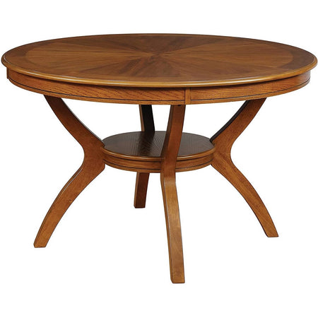 Modern Classic 48-inch Round Dining Table in Medium Walnut Wood Finish