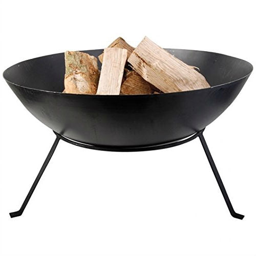Black Cast Iron 23-inch Outdoor Fire Pit Bowl with Stand
