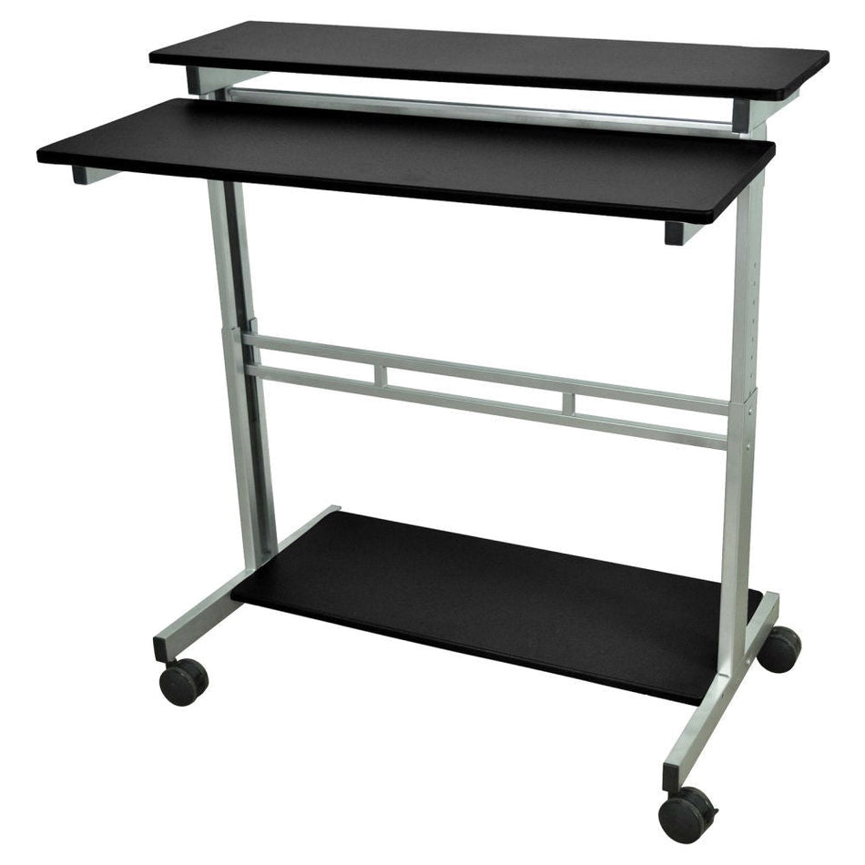 Mobile 40-inch Stand Up Computer Desk in Black