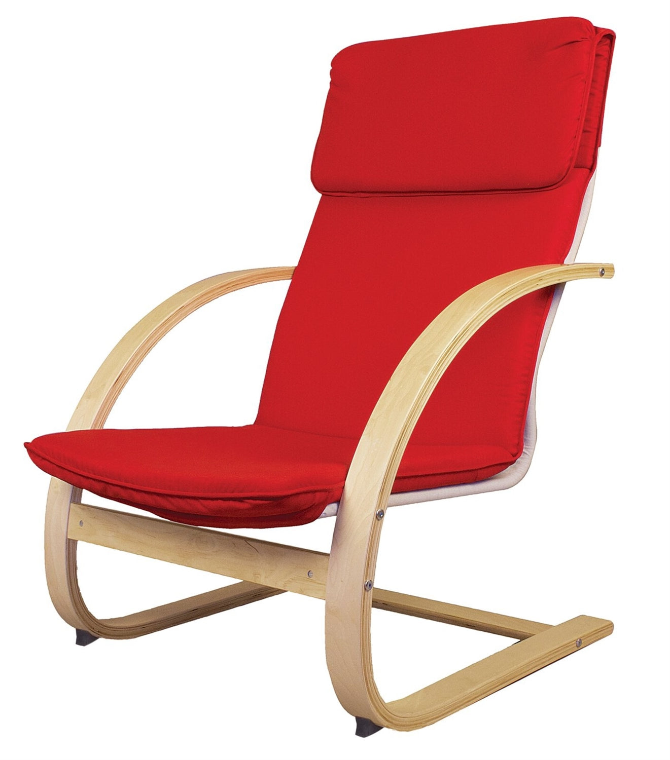 Modern Farmhouse Plywood Canvas Red Rocking Chair
