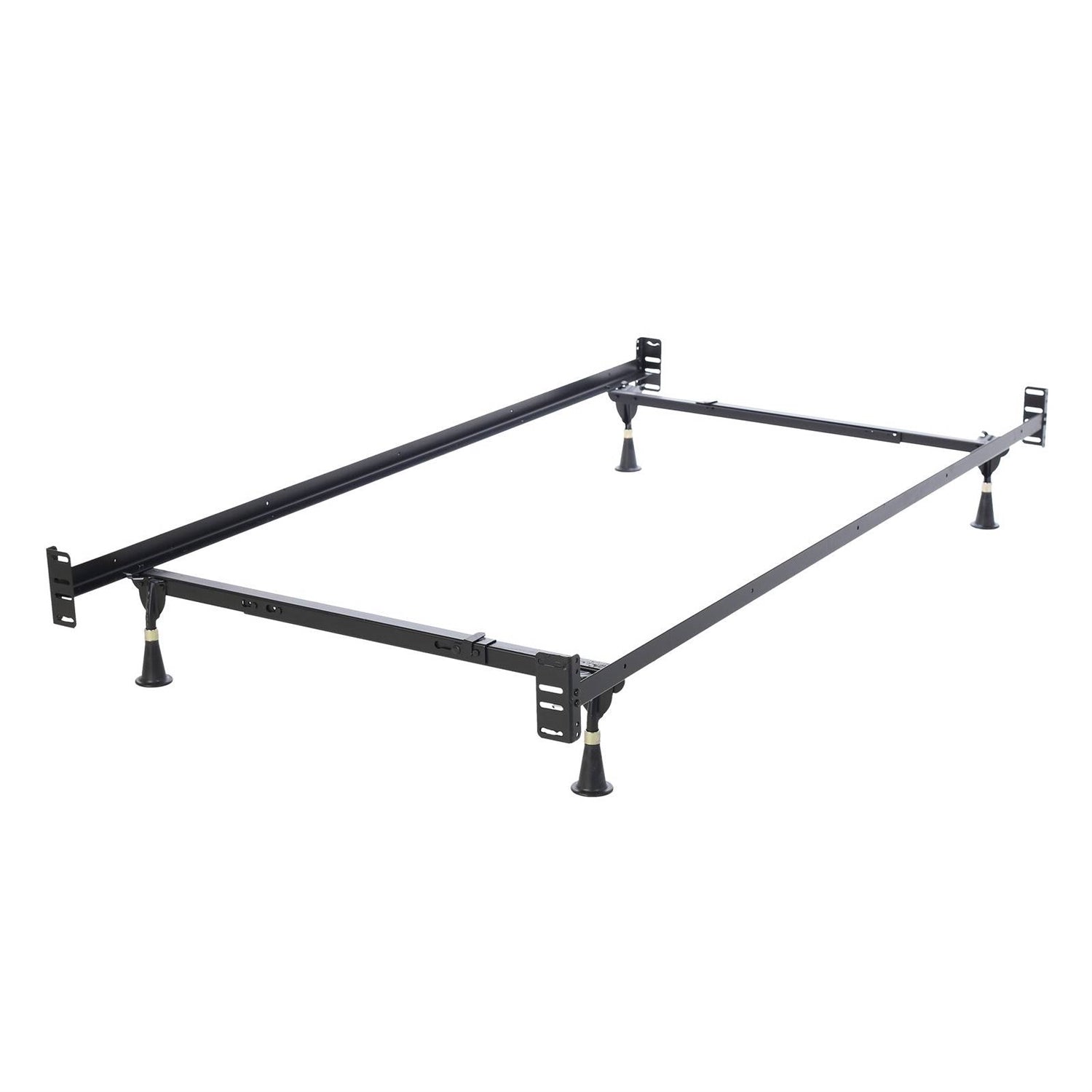 Twin/Full Adjustable Metal Bed Frame with Headboard Footboard Brackets