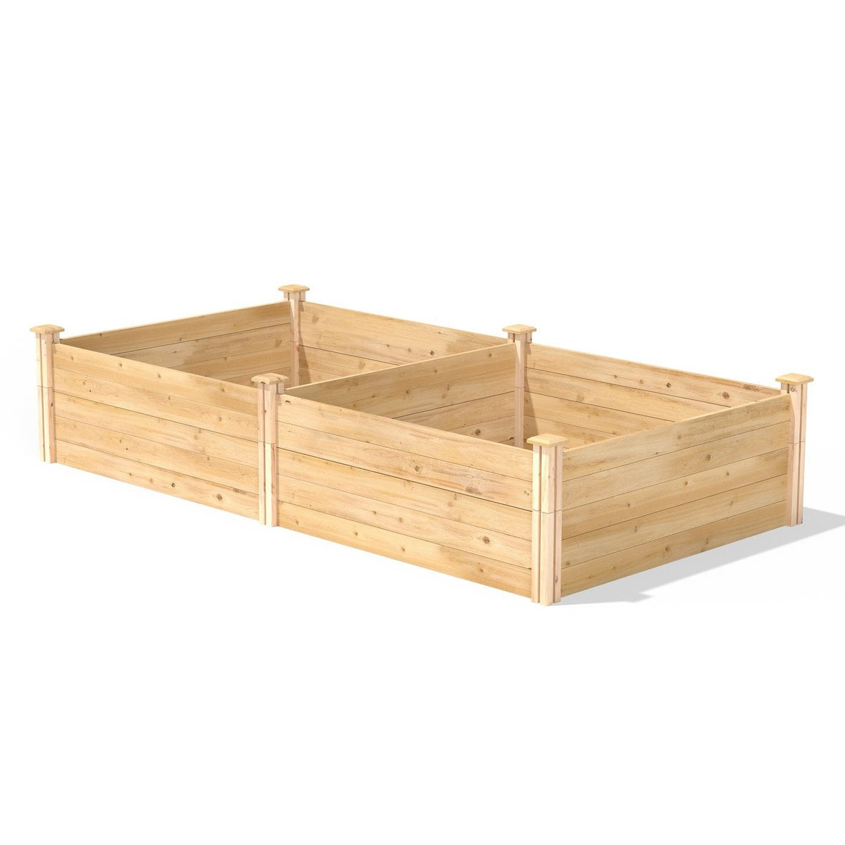 17-inch High Cedar Wood Raised Garden Bed 4 ft x 8 ft - Made in USA