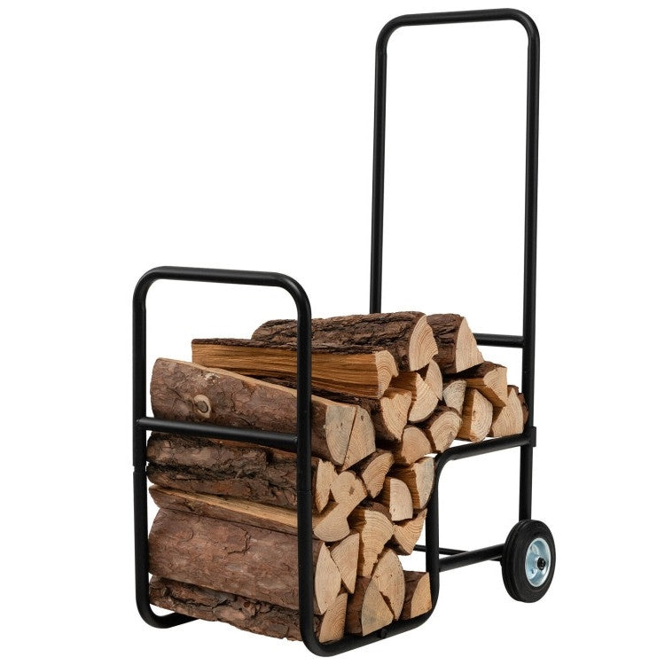 Black Large Firewood Log Cart Carrier