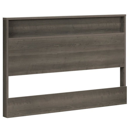 Full/Queen Size Modern Grey Storage Bookcase Panel Headboard